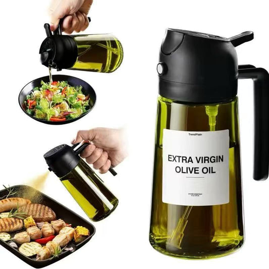 Portable Light-shielding Spray Oil Bottle, All-in-one Glass Oil Bottle, Olive Oil Sprayer