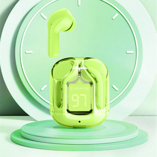 New Mini Transparent Wireless Bluetooth Headset Digital Display cc ENC Noise Reduction True Wireless Sports Music
