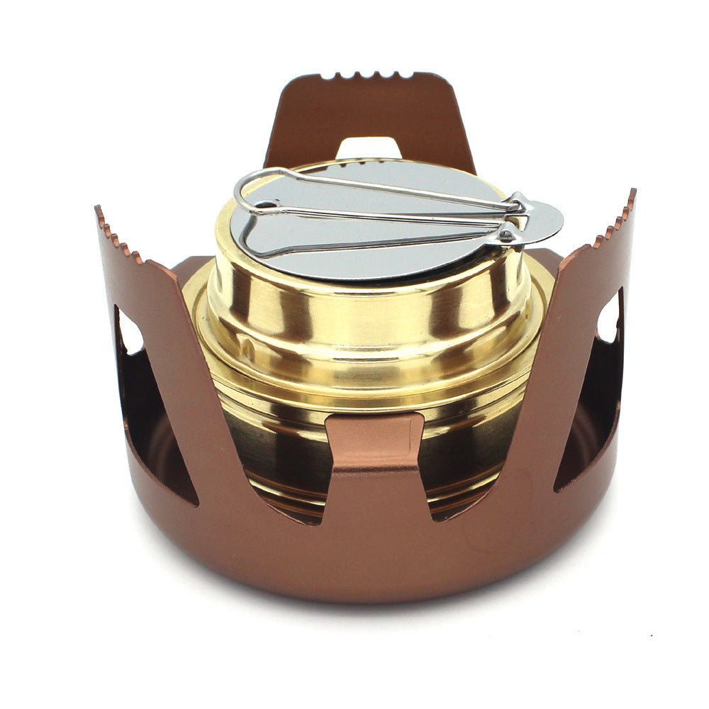 Portable Windproof Mini Hot Pot Cookware Liquid Alcohol Tea Stove