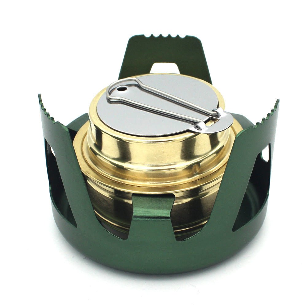 Portable Windproof Mini Hot Pot Cookware Liquid Alcohol Tea Stove