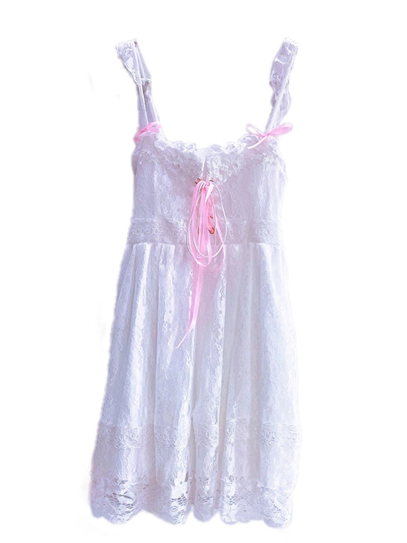 Lace High Waist Sling All-match Girl Dress