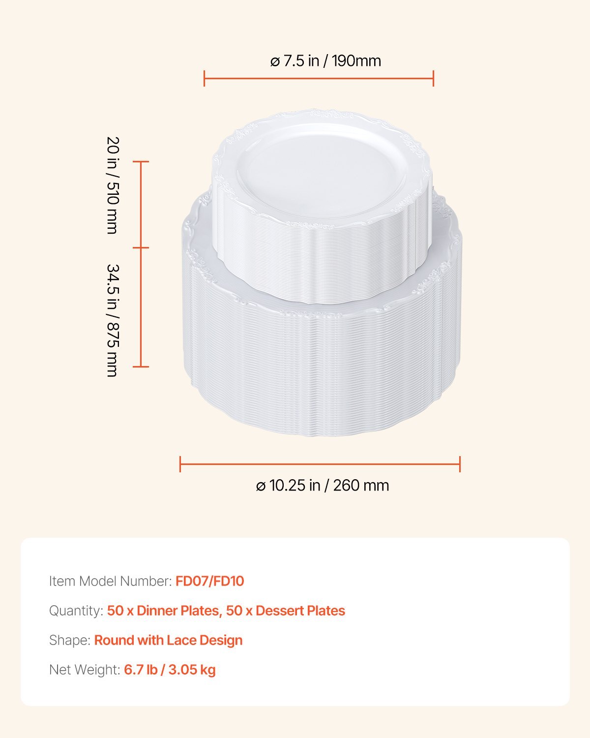 Plastic Disposable Plates White Plastic Plates Heavy Duty Dinner Dessert