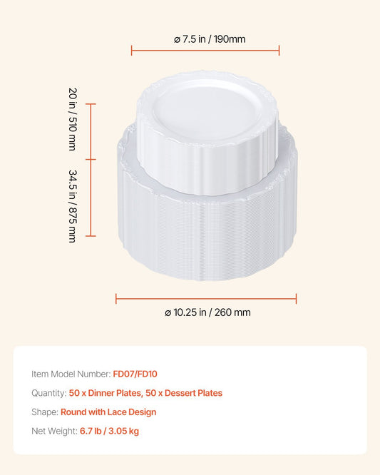 Plastic Disposable Plates White Plastic Plates Heavy Duty Dinner Dessert