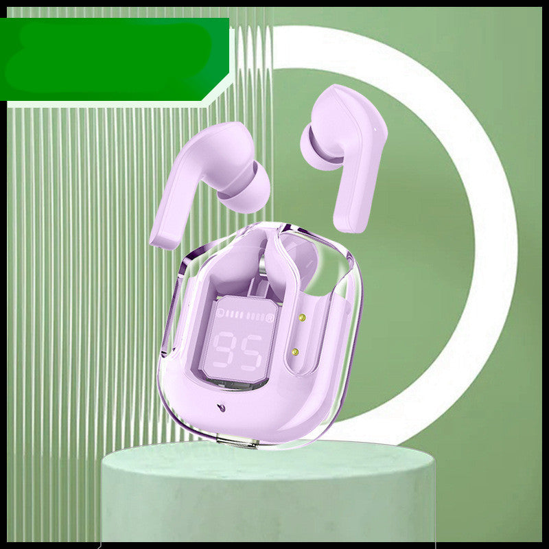 New Mini Transparent Wireless Bluetooth Headset Digital Display cc ENC Noise Reduction True Wireless Sports Music