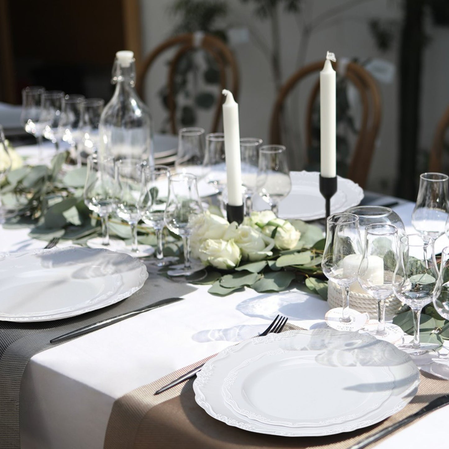 Plastic Disposable Plates White Plastic Plates Heavy Duty Dinner Dessert