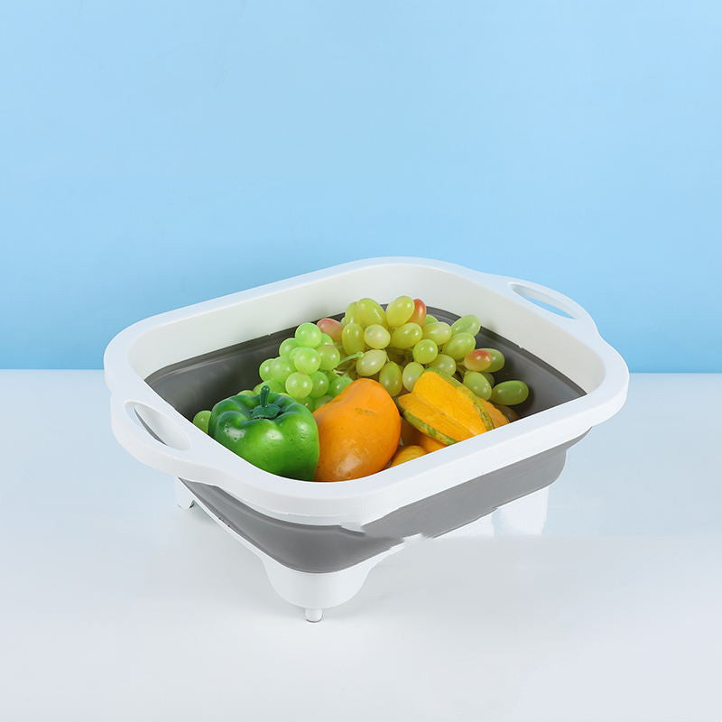 Multifunctional Folding Cutting Board Drain Basket Can Be Folded