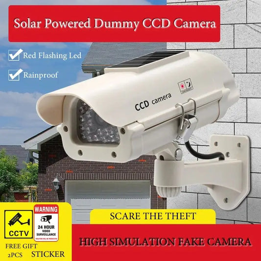 Dummy CCD Simulation Solar Powered Waterproof Camera Red Flashing Security Camera Home Office Surveillance System Scare Theft