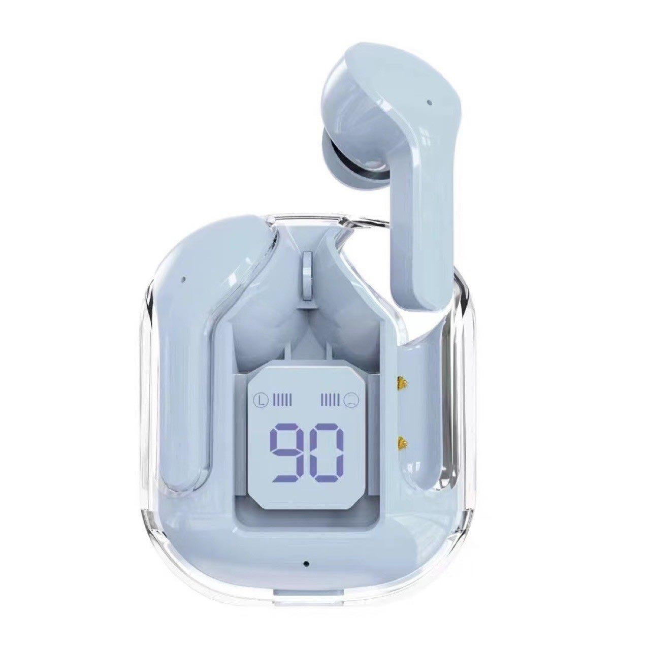 New Mini Transparent Wireless Bluetooth Headset Digital Display cc ENC Noise Reduction True Wireless Sports Music