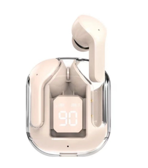 New Mini Transparent Wireless Bluetooth Headset Digital Display cc ENC Noise Reduction True Wireless Sports Music