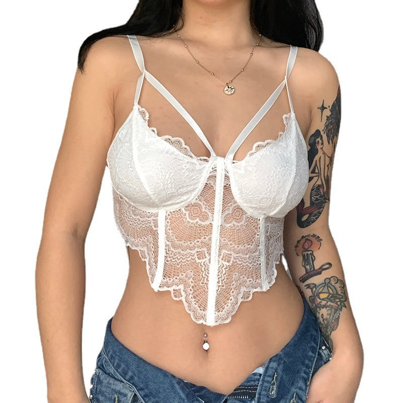 Women's Fishbone Lace Diamond Hem Camisole